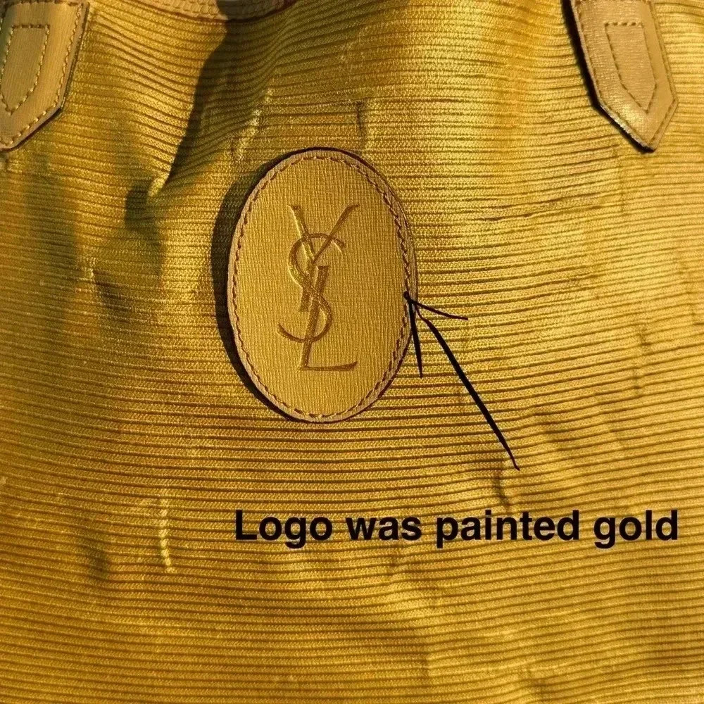 Yes Saint Laurent tote bag gold coated canvas - Picture 3 of 13